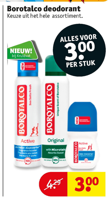 Borotalco   deodorant folder aanbieding bij  Kruidvat - details