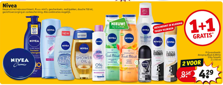 Nivea   douchegel, bodylotion folder aanbieding bij  Kruidvat - details