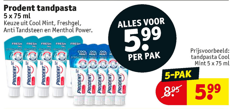 Prodent   tandpasta folder aanbieding bij  Kruidvat - details