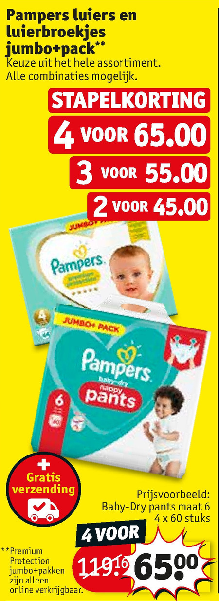 Pampers   luiers, luierbroekjes folder aanbieding bij  Kruidvat - details