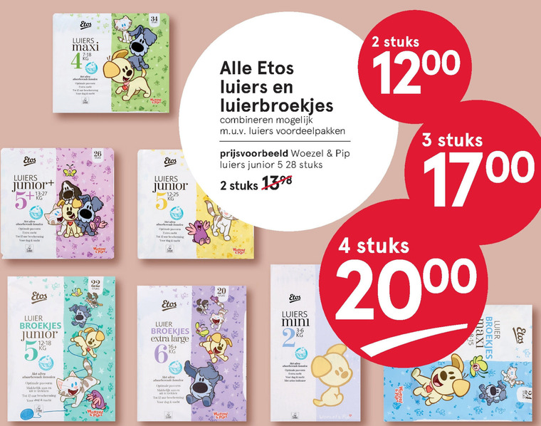 Etos Huismerk   luiers, luierbroekjes folder aanbieding bij  Etos - details