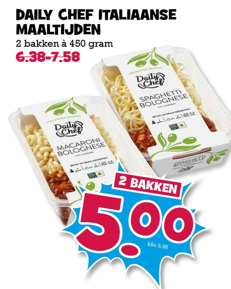 Daily Chef   italiaanse maaltijd folder aanbieding bij  Boons Markt - details