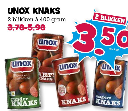 Unox   knakworst folder aanbieding bij  Boons Markt - details