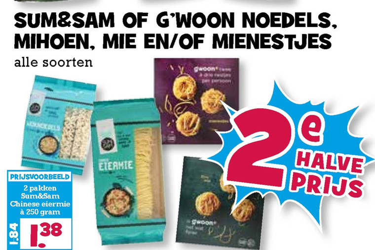 Gwoon   mie, noodles folder aanbieding bij  Boons Markt - details