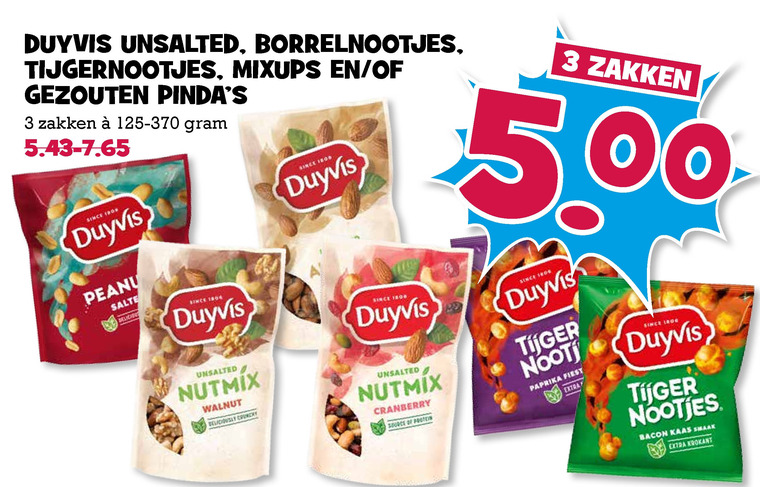 Duyvis   pindas, borrelnootjes folder aanbieding bij  Boons Markt - details