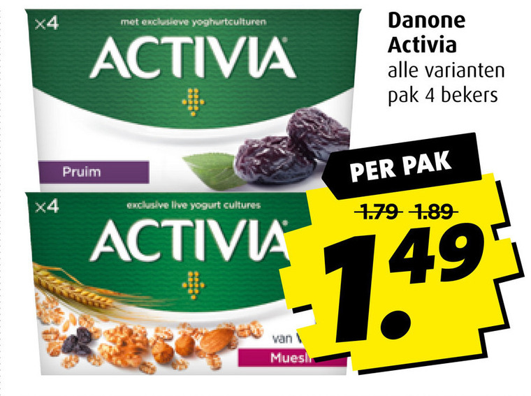 Danone Activia   vruchtenyoghurt folder aanbieding bij  Boni - details