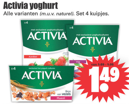 Danone Activia   vruchtenyoghurt folder aanbieding bij  Dirk - details