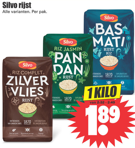 Silvo   rijst folder aanbieding bij  Dirk - details