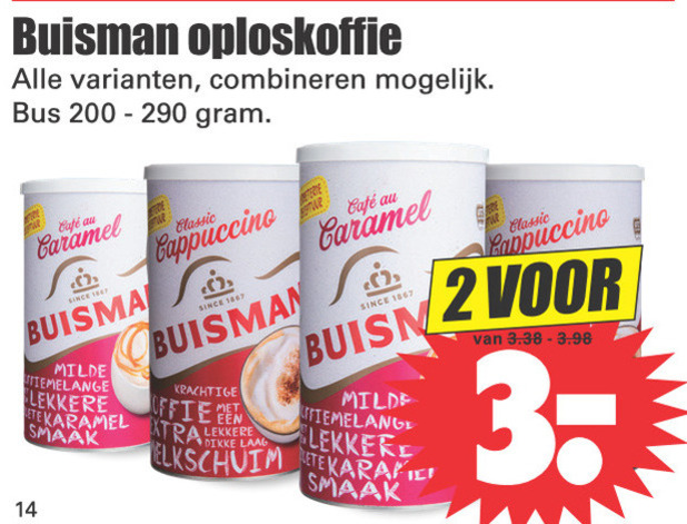 Buisman   oploskoffie folder aanbieding bij  Dirk - details