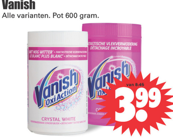 Vanish   vlekkenverwijderaar folder aanbieding bij  Dirk - details