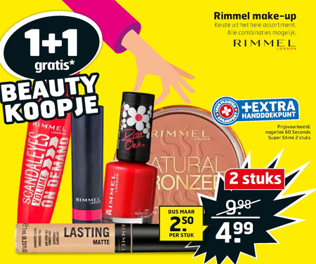 Rimmel   oogschaduw, mascara folder aanbieding bij  Trekpleister - details