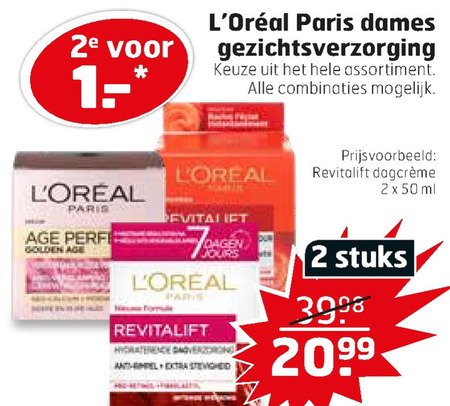 L Oreal   gezichtsverzorging, dagcreme folder aanbieding bij  Trekpleister - details