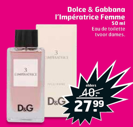 Dolce and Gabanna   eau de toilette folder aanbieding bij  Trekpleister - details