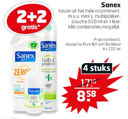 Sanex   deodorant, douchegel folder aanbieding bij  Trekpleister - details