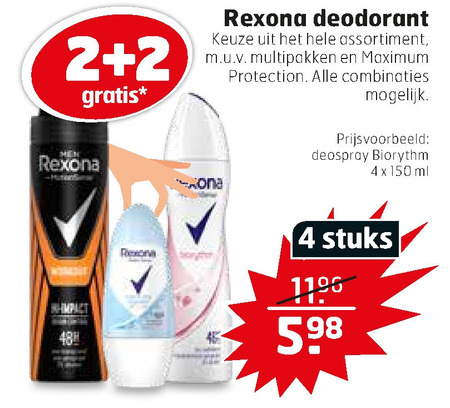 Rexona   deodorant folder aanbieding bij  Trekpleister - details