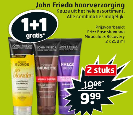 John Frieda   haarverzorging, shampoo folder aanbieding bij  Trekpleister - details