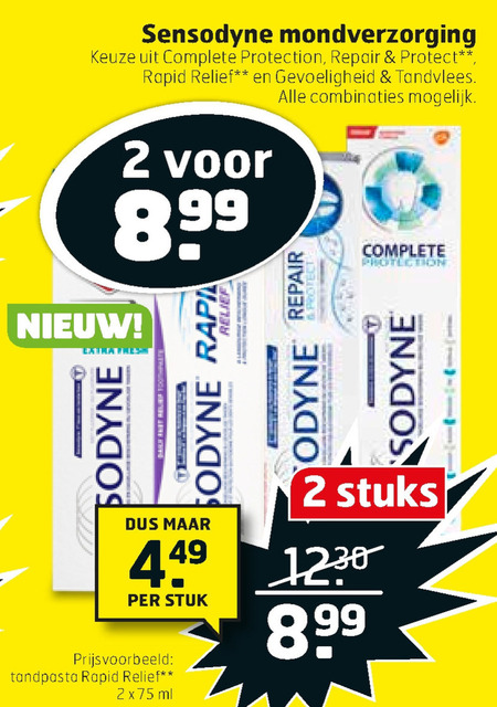 Sensodyne   tandpasta folder aanbieding bij  Trekpleister - details