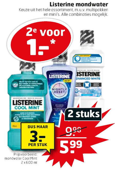 Listerine   mondwater folder aanbieding bij  Trekpleister - details