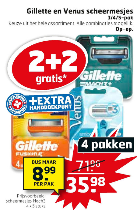 Gillette Venus   scheermesjes folder aanbieding bij  Trekpleister - details