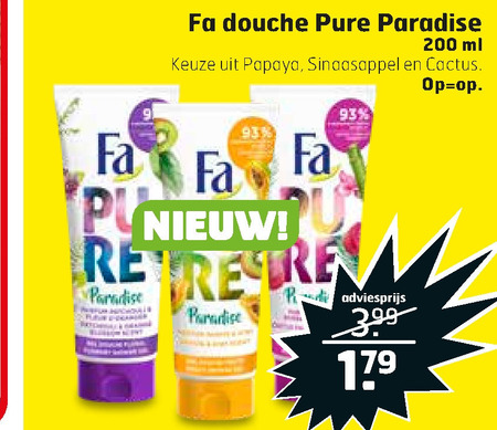 Fa   douchegel folder aanbieding bij  Trekpleister - details