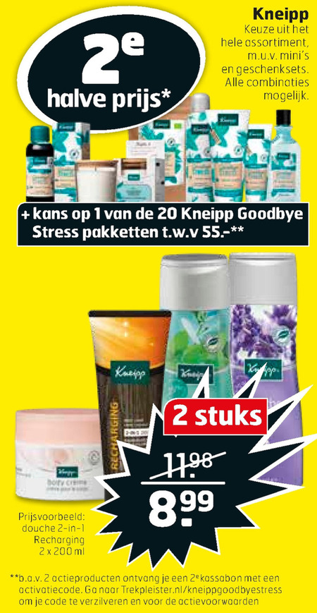 Kneipp   bodylotion, badolie folder aanbieding bij  Trekpleister - details