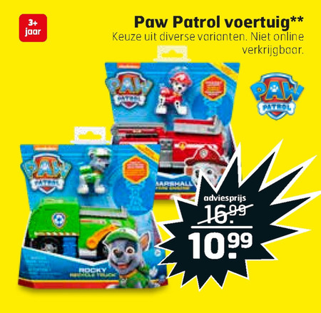 Paw Patrol   miniatuur auto folder aanbieding bij  Trekpleister - details