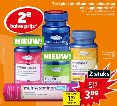 Trekpleister Huismerk   vitamine, voedingssupplement folder aanbieding bij  Trekpleister - details