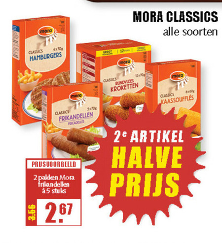 Mora   hamburger, kroket folder aanbieding bij  MCD Supermarkt Basis - details