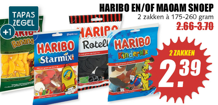 Haribo   drop, snoep folder aanbieding bij  MCD Supermarkt Basis - details