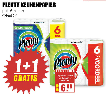 Plenty   keukenpapier folder aanbieding bij  MCD Supermarkt Basis - details