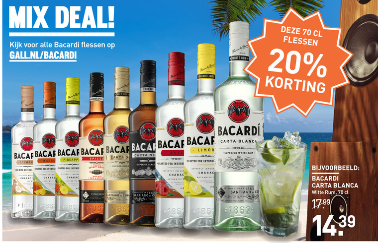 Bacardi   rum folder aanbieding bij  Gall & Gall - details