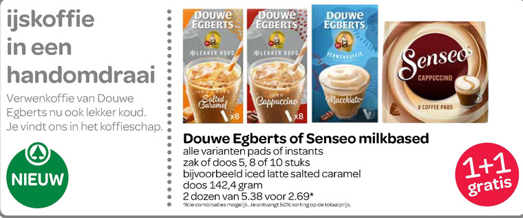 Douwe Egberts   oploskoffie, koffiepad folder aanbieding bij  Spar - details