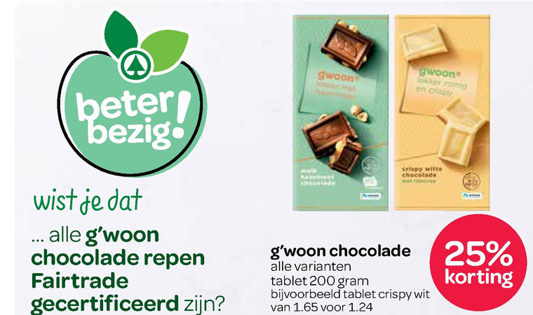 Gwoon   chocolade folder aanbieding bij  Spar - details