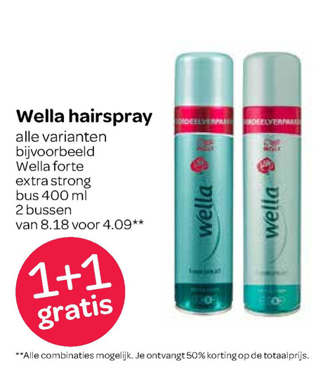 Wella   hairspray folder aanbieding bij  Spar - details