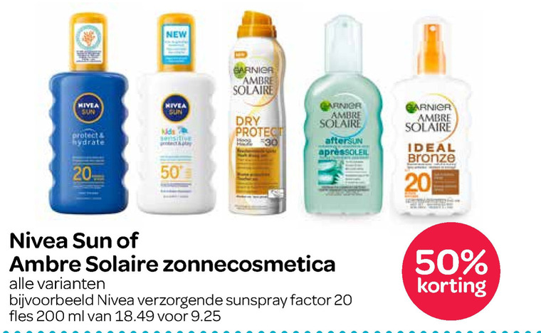 Nivea   zonnebrandolie, aftersun folder aanbieding bij  Spar - details