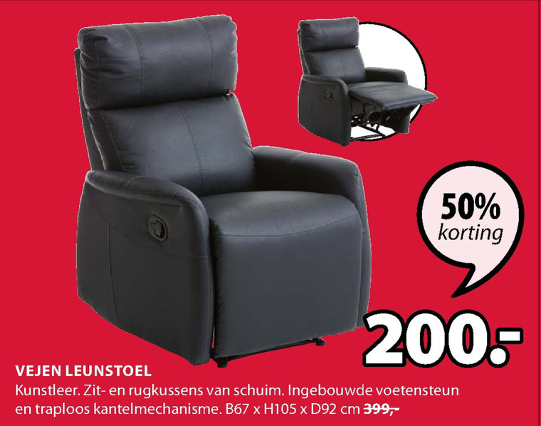 Ja ontwerper Slim relaxfauteuil folder aanbieding bij Jysk - details