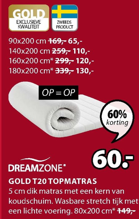 Dreamzone   matrastopper folder aanbieding bij  Jysk - details