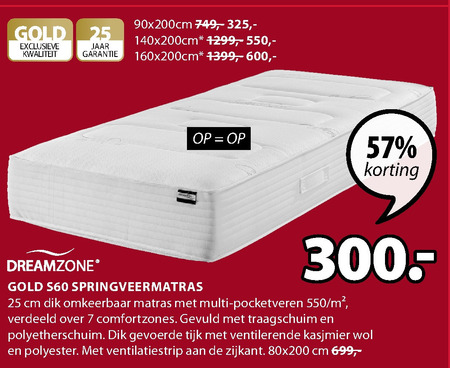 Dreamzone   matras folder aanbieding bij  Jysk - details