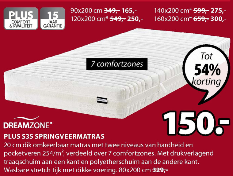 Dreamzone   matras folder aanbieding bij  Jysk - details