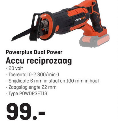 powerplus   reciprozaag folder aanbieding bij  Hubo - details