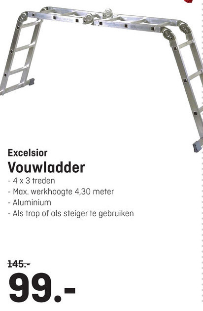 Excelsior   vouwladder folder aanbieding bij  Hubo - details