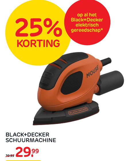 Black and Decker   schuurmachine folder aanbieding bij  Praxis - details