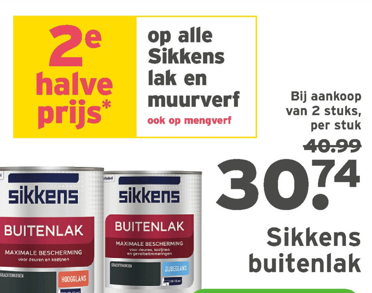 Sikkens   muurverf, lak folder aanbieding bij  Gamma - details