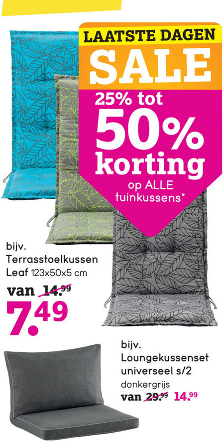 Voor u tunnel deur tuinstoelkussen folder aanbieding bij Leenbakker - details