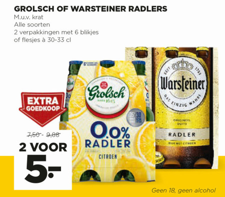 Warsteiner   radler bier folder aanbieding bij  Jumbo - details