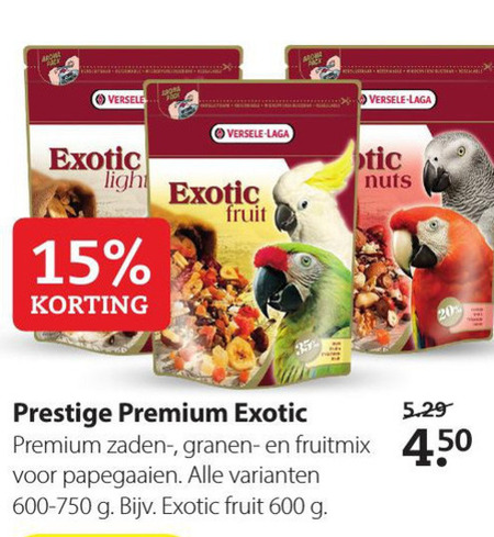 Versele-Laga   vogelvoer folder aanbieding bij  Pets Place - details