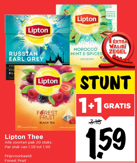 Lipton   thee folder aanbieding bij  Vomar - details