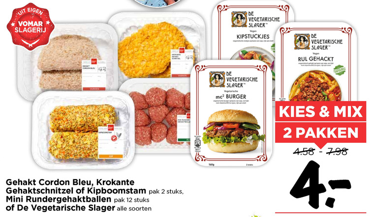 De vegetarische Slager   vegetarisch, gehaktschnitzels folder aanbieding bij  Vomar - details