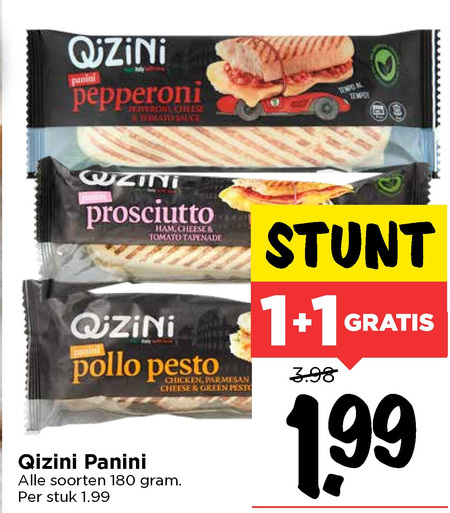 Qizini   panini  folder aanbieding bij  Vomar - details