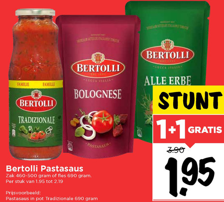 Bertolli   pastasaus folder aanbieding bij  Vomar - details